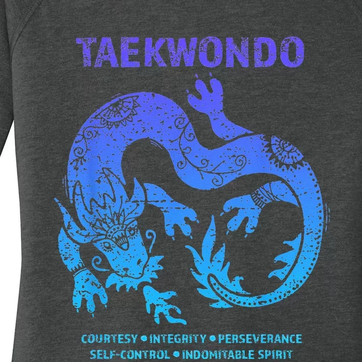 Taekwondo TKD Tae Kwon Do Dragon Art Martial Arts Graphic Women's Perfect Tri Tunic Long Sleeve Shirt