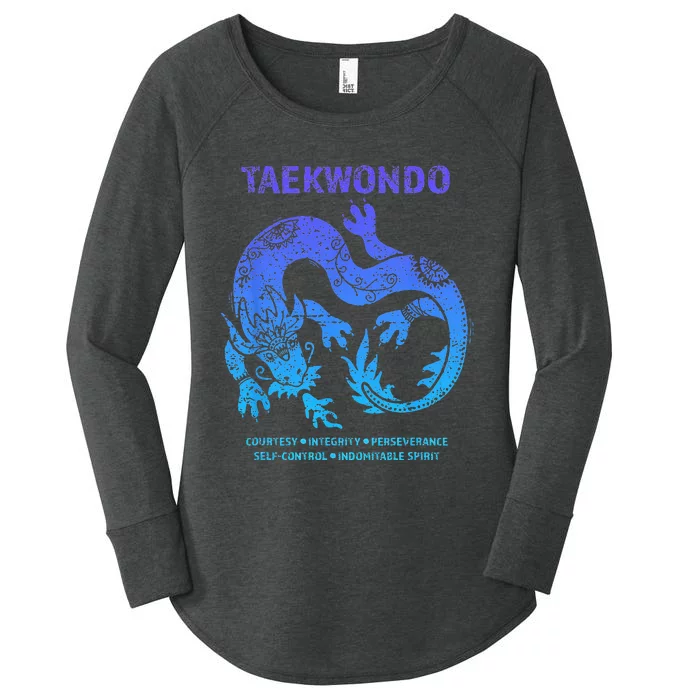 Taekwondo TKD Tae Kwon Do Dragon Art Martial Arts Graphic Women's Perfect Tri Tunic Long Sleeve Shirt