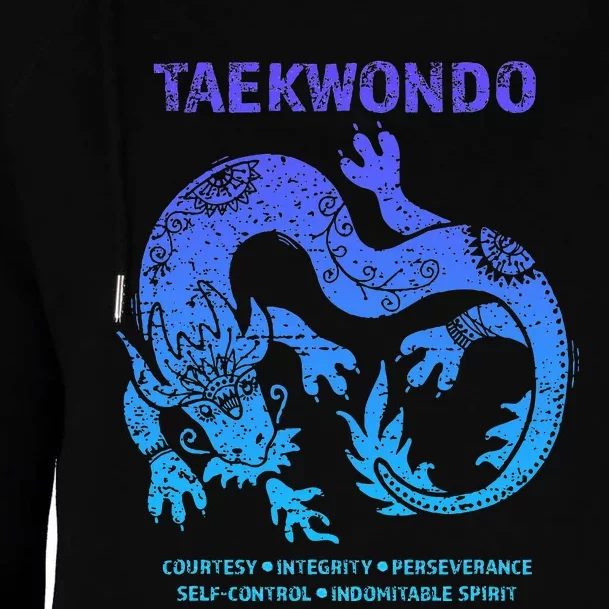 Taekwondo Tkd Tae Kwon Do Dragon Art Martial Arts Graphic Womens Funnel Neck Pullover Hood