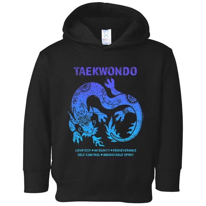 Taekwondo Tkd Tae Kwon Do Dragon Art Martial Arts Graphic Toddler Hoodie