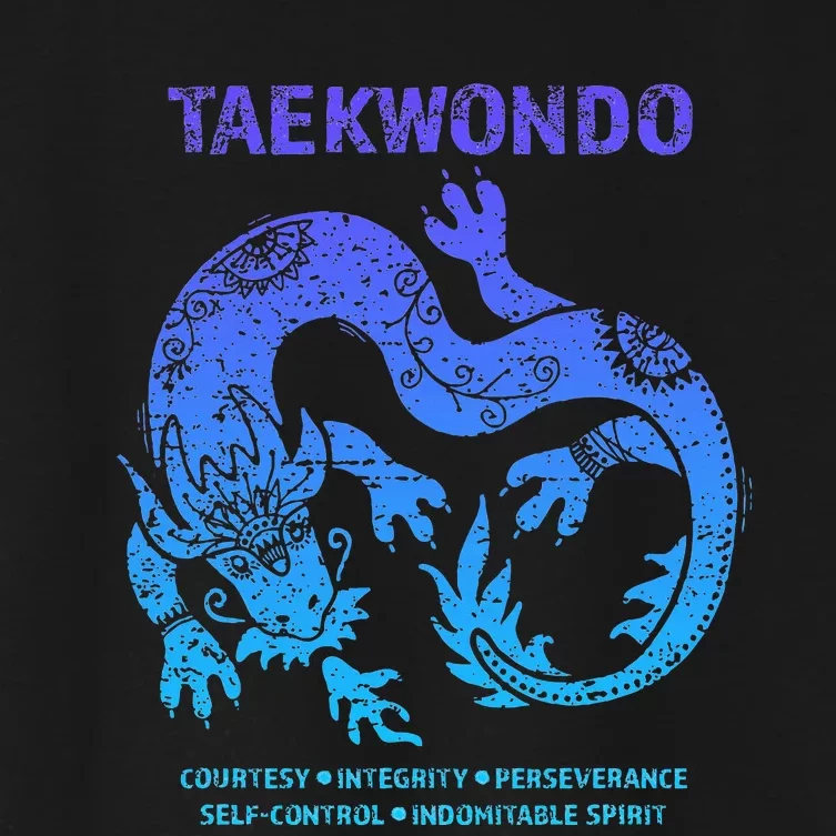 Taekwondo Tkd Tae Kwon Do Dragon Art Martial Arts Graphic Women's Crop Top Tee