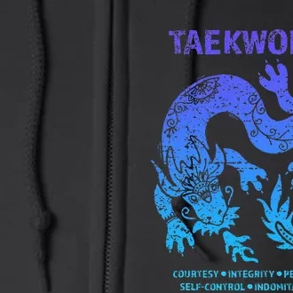 Taekwondo Tkd Tae Kwon Do Dragon Art Martial Arts Graphic Full Zip Hoodie