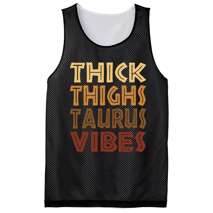 Thick Thighs Taurus Vibes Melanin Black Wo Horoscope Mesh Reversible Basketball Jersey Tank