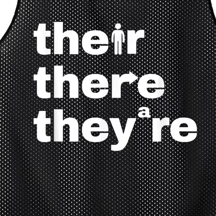 Their There TheyRe Grammar Lesson Language Arts Teacher Mesh Reversible Basketball Jersey Tank