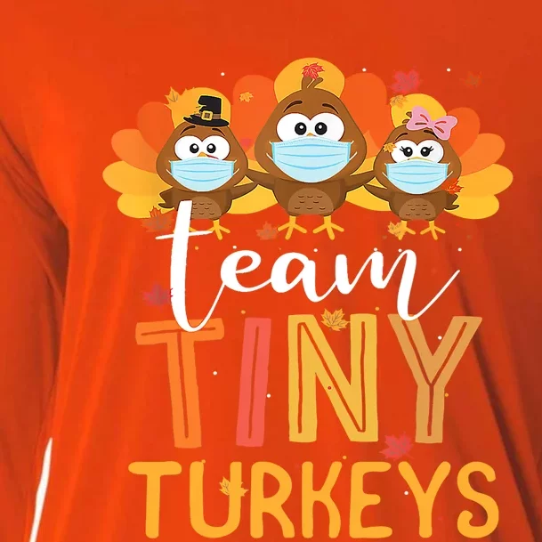 Turkey Thanksgiving Team Tiny Turkeys Nurse Fall Nicu Nurse Gift Cooling Performance Long Sleeve Crew