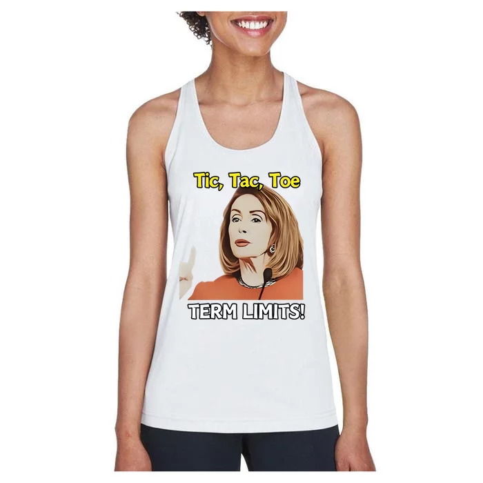 Tic Tac Toe Term Limits Heavyweight Women's Racerback Tank