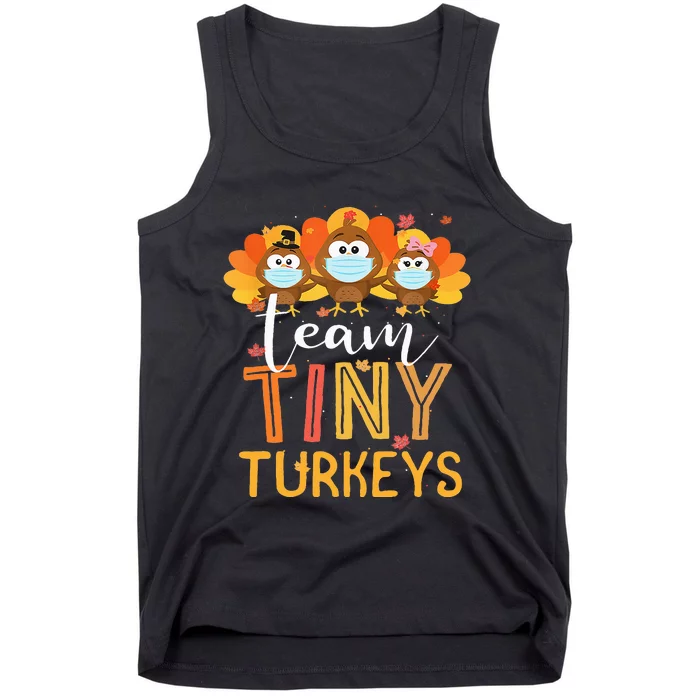 Turkey Thanksgiving Team Tiny Turkeys Nurse Fall NICU Nurse Tank Top