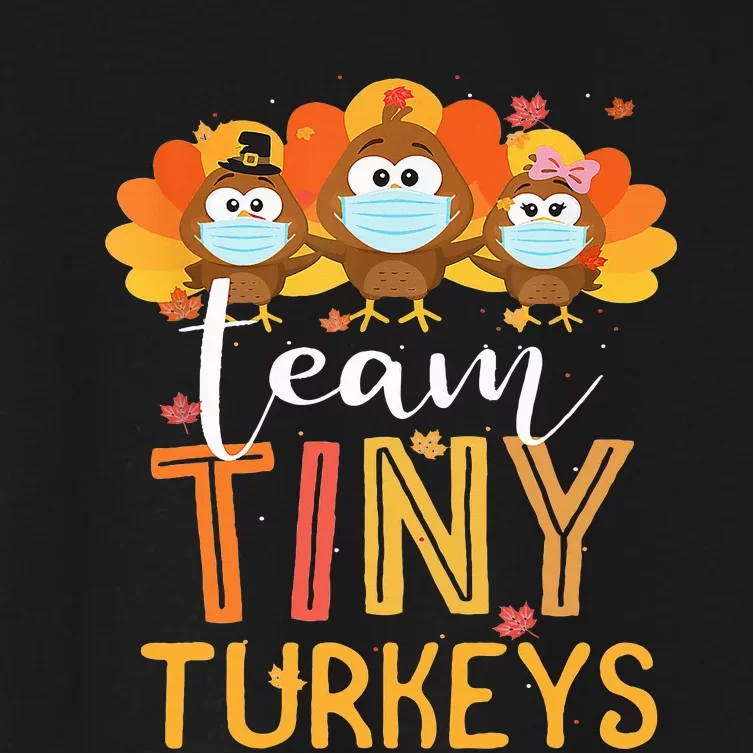 Turkey Thanksgiving Team Tiny Turkeys Nurse Fall NICU Nurse Women's Crop Top Tee