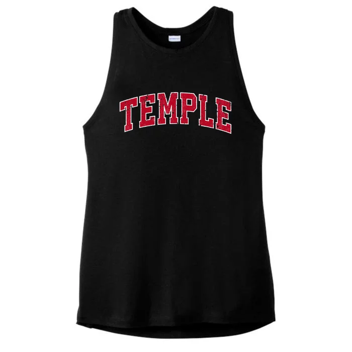 Temple Texas TX Vintage Sports Design Red Design Ladies Tri-Blend Wicking Tank