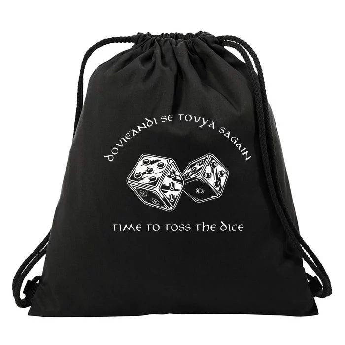 Time To Toss Dice Drawstring Bag