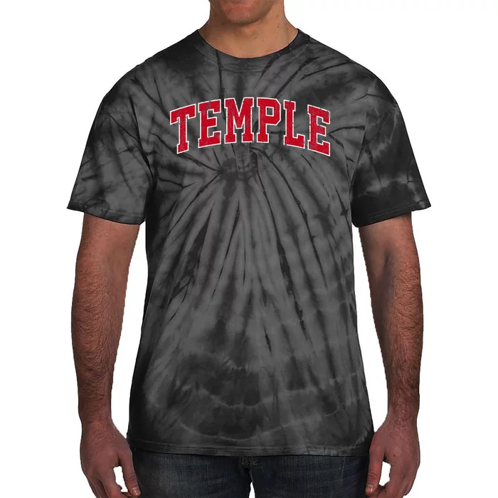 Temple Texas TX Vintage Sports Design Red Design Tie-Dye T-Shirt