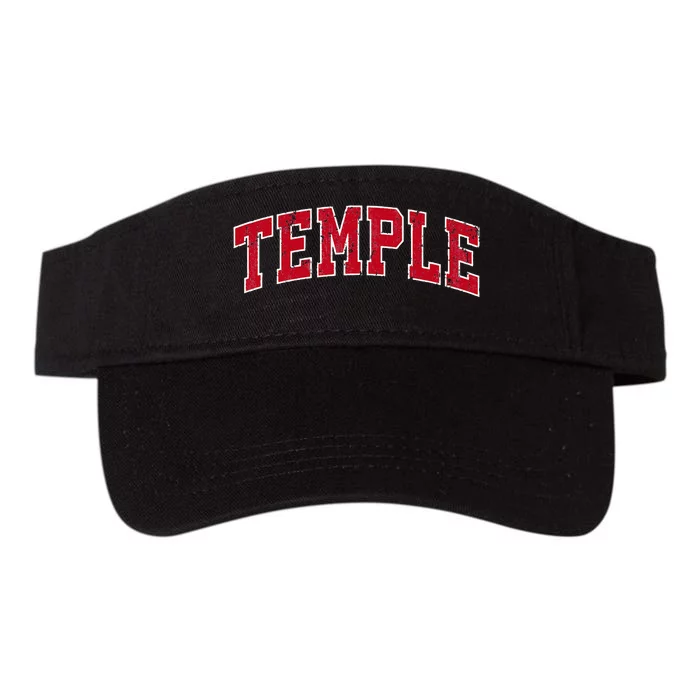 Temple Texas TX Vintage Sports Design Red Design Valucap Bio-Washed Visor