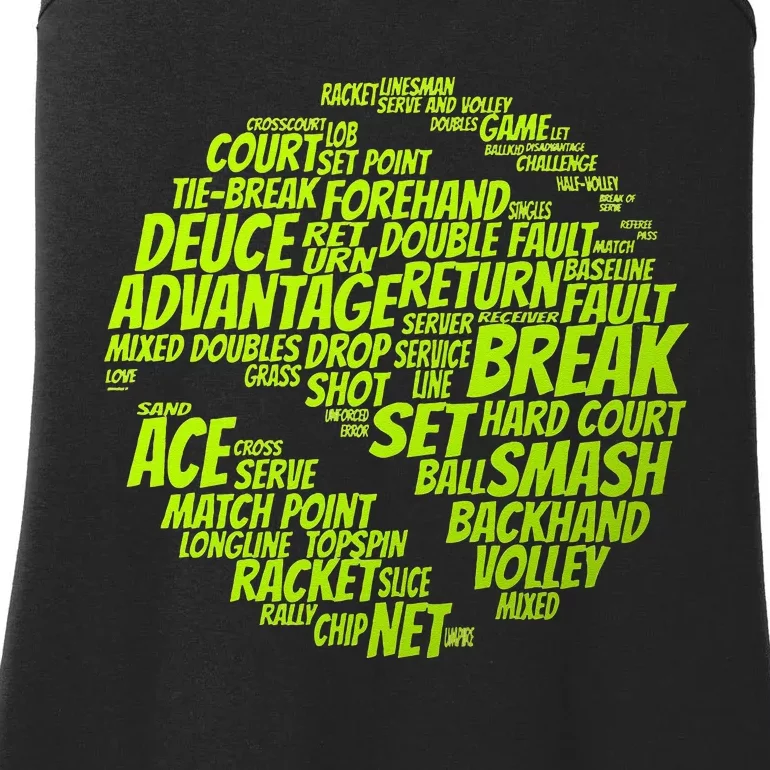 Tennis Terms Tennis Player Playing Tennis Ball Ladies Essential Tank