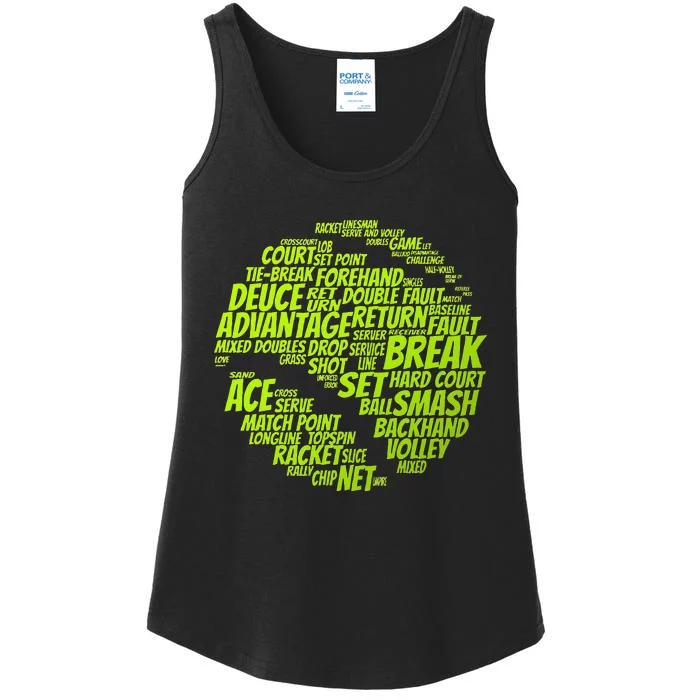 Tennis Terms Tennis Player Playing Tennis Ball Ladies Essential Tank