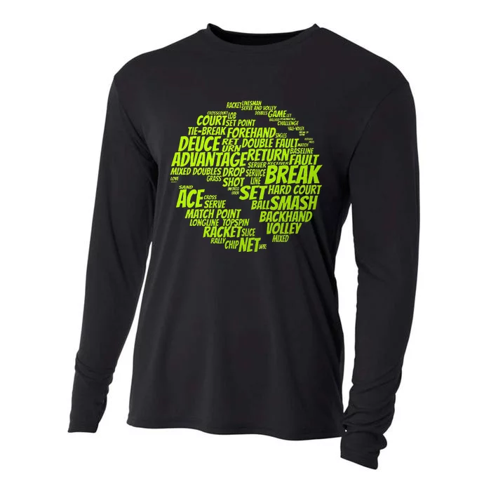 Tennis Terms Tennis Player Playing Tennis Ball Cooling Performance Long Sleeve Crew