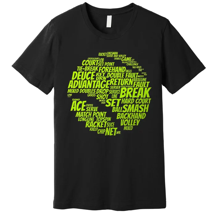 Tennis Terms Tennis Player Playing Tennis Ball Premium T-Shirt