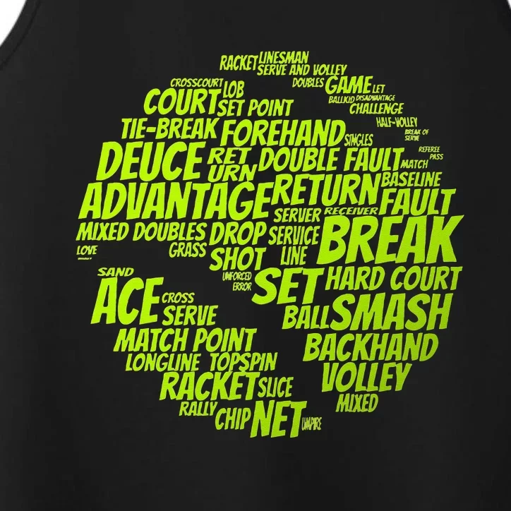 Tennis Terms Tennis Player Playing Tennis Ball Performance Tank