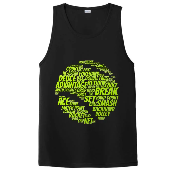 Tennis Terms Tennis Player Playing Tennis Ball Performance Tank