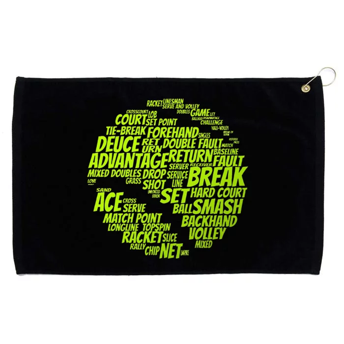 Tennis Terms Tennis Player Playing Tennis Ball Grommeted Golf Towel