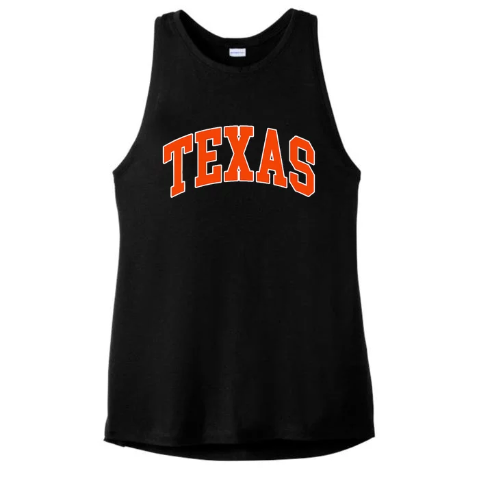 Texas Tx Throwback Design Print Classic Ladies Tri-Blend Wicking Tank