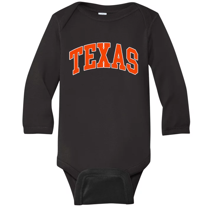 Texas Tx Throwback Design Print Classic Baby Long Sleeve Bodysuit