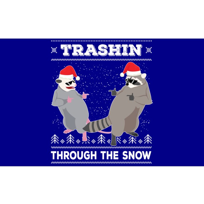 Trashin Through The Snow Garbage Gang Opossum Raccoon Santa Cute Gift Bumper Sticker