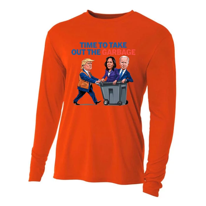 Time To Take Out The Garbage Funny Garbage For Trump 2024 Cooling Performance Long Sleeve Crew