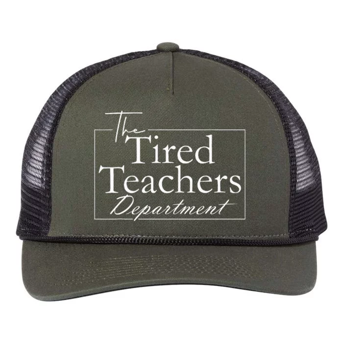 The Tired Teachers Department Teacher Retro Rope Trucker Hat Cap