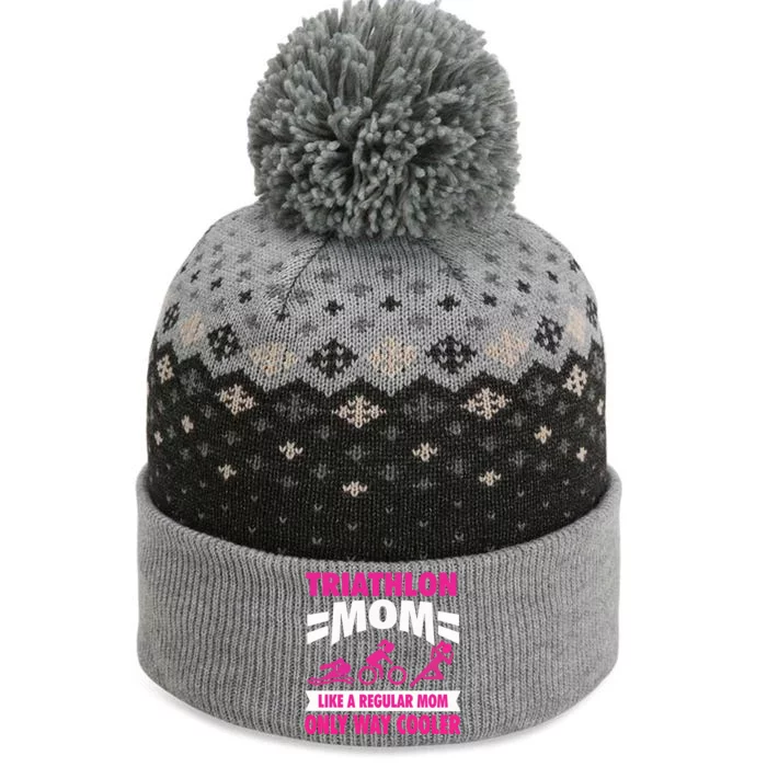 Triatlon Triathlete Triathlon Mom Gift The Baniff Cuffed Pom Beanie