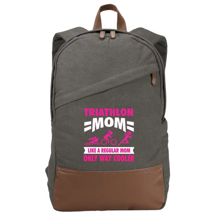 Triatlon Triathlete Triathlon Mom Gift Cotton Canvas Backpack