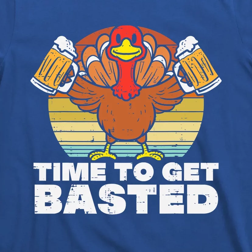 Turkey Time To Get Basted Retro Happy Thanksgiving Cute Gift T-Shirt