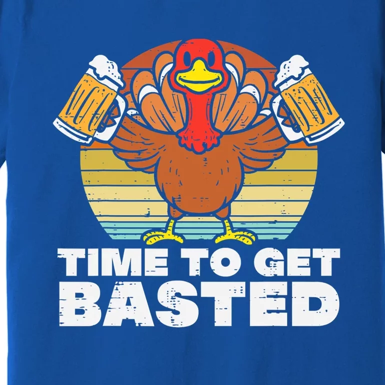 Turkey Time To Get Basted Retro Happy Thanksgiving Cute Gift Premium T-Shirt