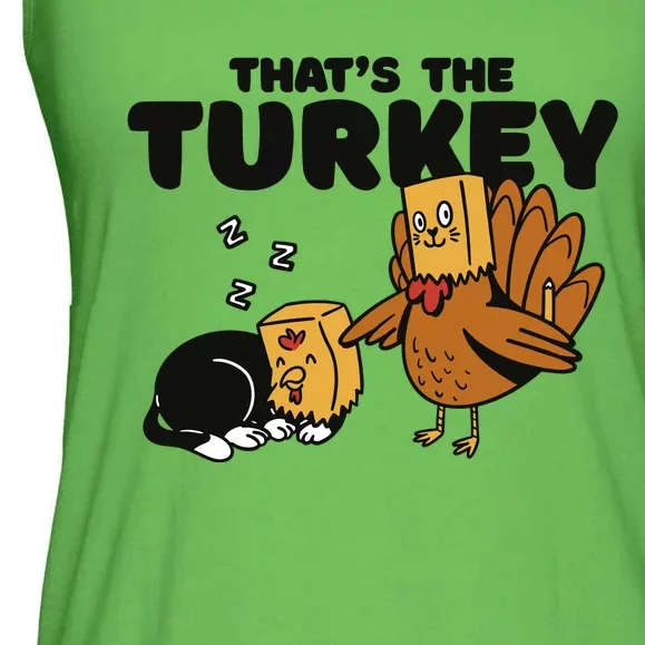 That's The Turkey Funny Thanksgiving Cat Ladies Essential Flowy Tank