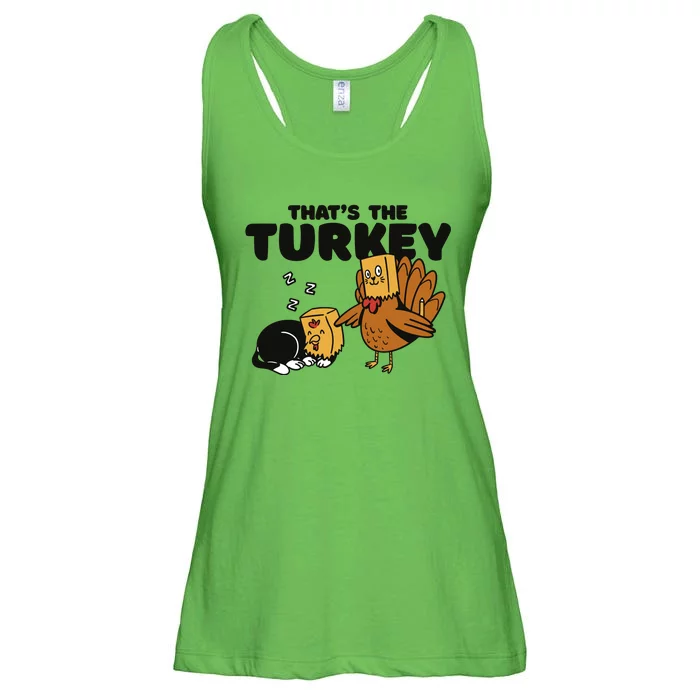 That's The Turkey Funny Thanksgiving Cat Ladies Essential Flowy Tank