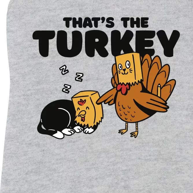 That's The Turkey Funny Thanksgiving Cat Women's Racerback Tank