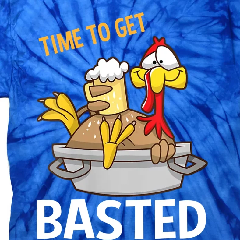 Turkey Time To Get Basted Retro Happy Thanksgiving Gift Tie-Dye T-Shirt