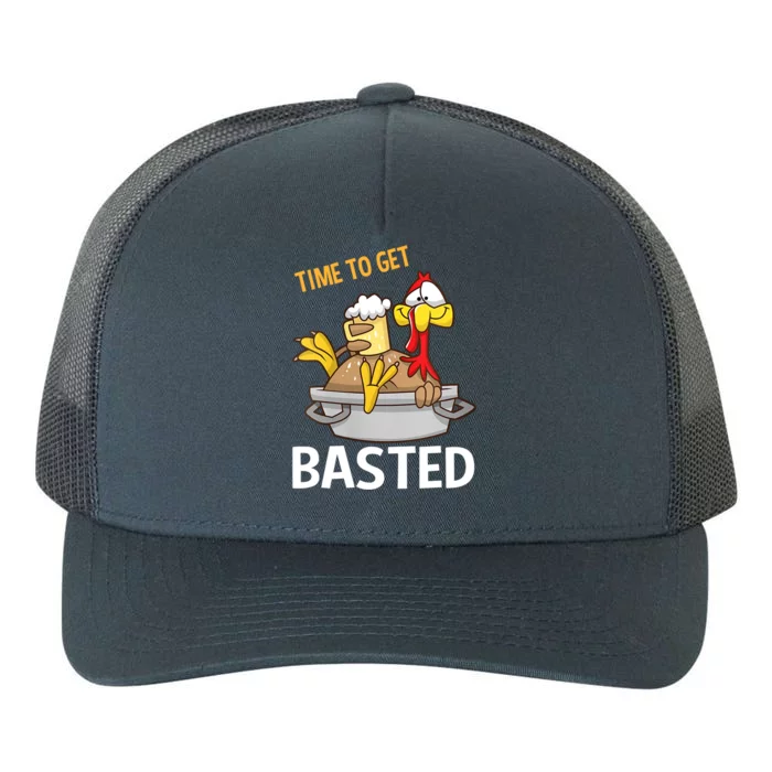 Turkey Time To Get Basted Retro Happy Thanksgiving Gift Yupoong Adult 5-Panel Trucker Hat