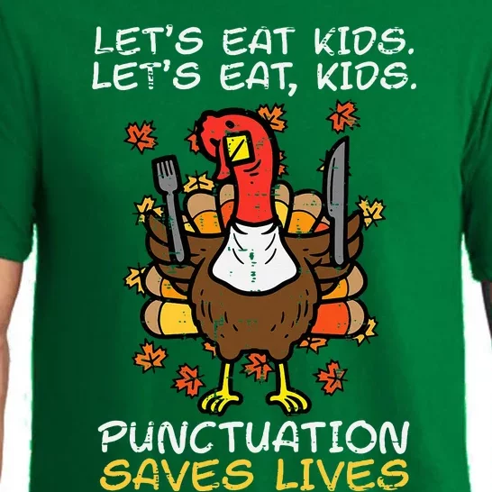 Thanksgiving Teacher Turkey Lets Eat Punctuation Pajama Set