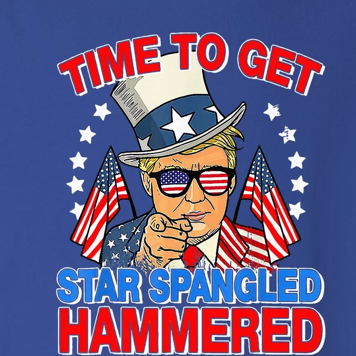 Trump Time To Get Star Spangled Hammered 4th Of July Toddler Long Sleeve Shirt