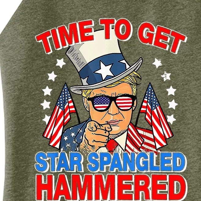 Trump Time To Get Star Spangled Hammered 4th Of July Women’s Perfect Tri Rocker Tank