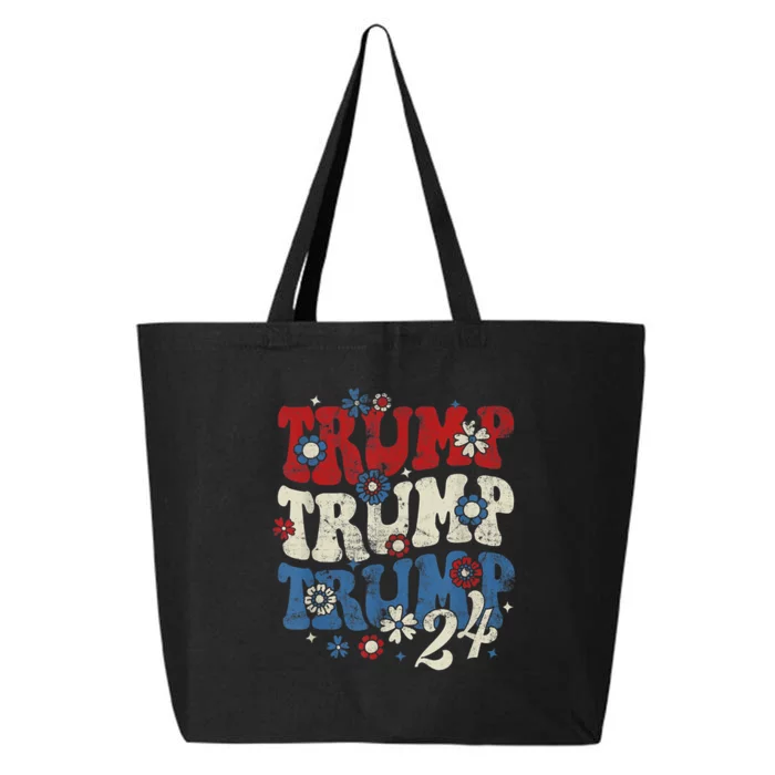 Trump Trump Trump 2024 Retro Groovy 25L Jumbo Tote