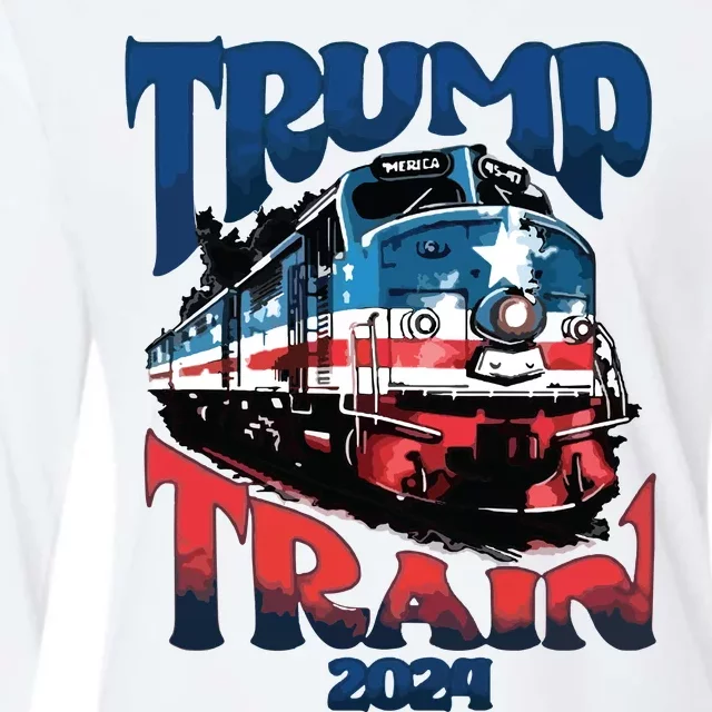 Trump Train Trump 2024 Womens Cotton Relaxed Long Sleeve T-Shirt