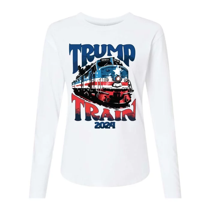 Trump Train Trump 2024 Womens Cotton Relaxed Long Sleeve T-Shirt