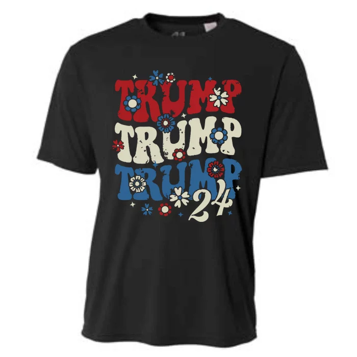 Trump Trump Trump 2024 Retro Groovy Cooling Performance Crew T-Shirt