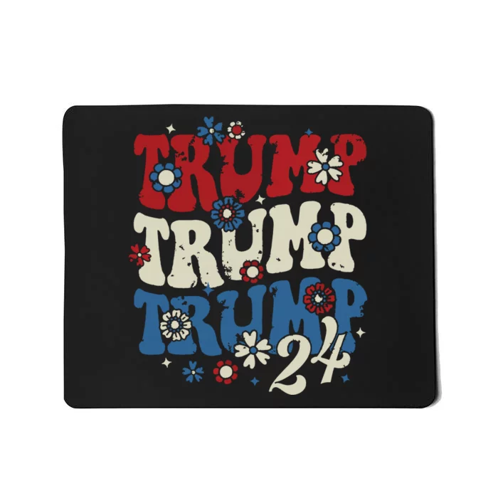 Trump Trump Trump 2024 Retro Groovy Mousepad