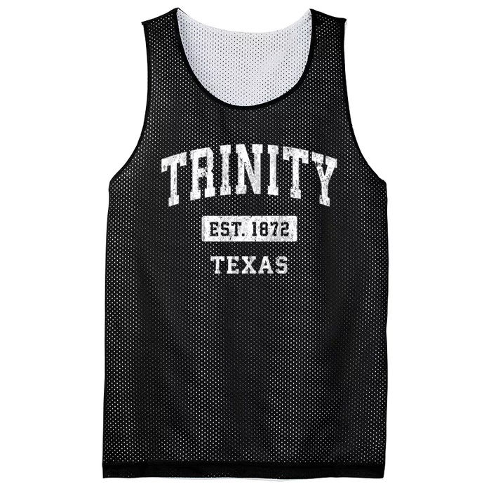 Trinity Texas Tx Vintage Sports Established Design Mesh Reversible Basketball Jersey Tank