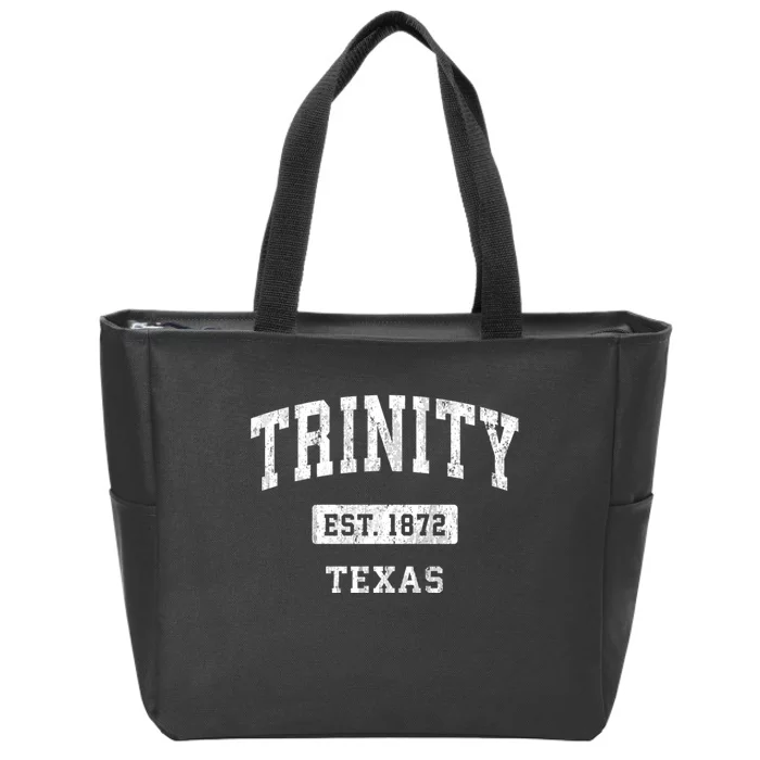 Trinity Texas Tx Vintage Sports Established Design Zip Tote Bag