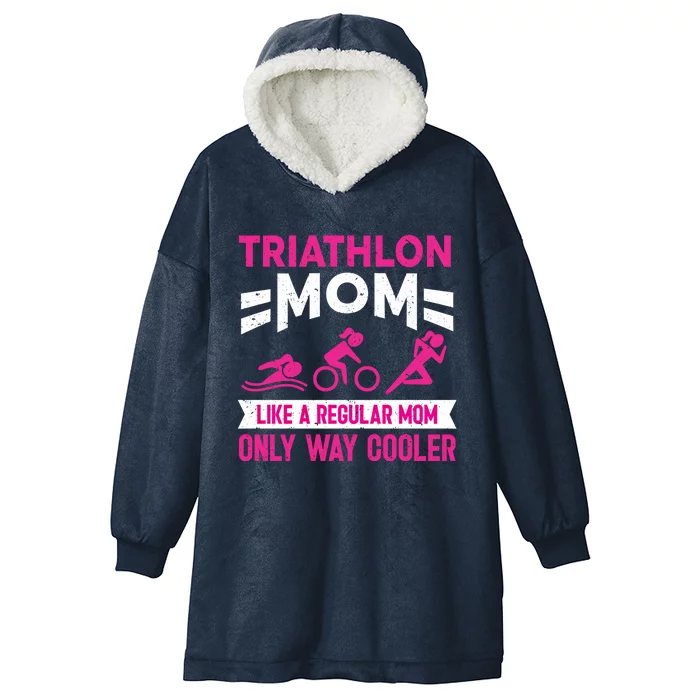 Triatlon Triathlete Triathlon Mom Gift Hooded Wearable Blanket