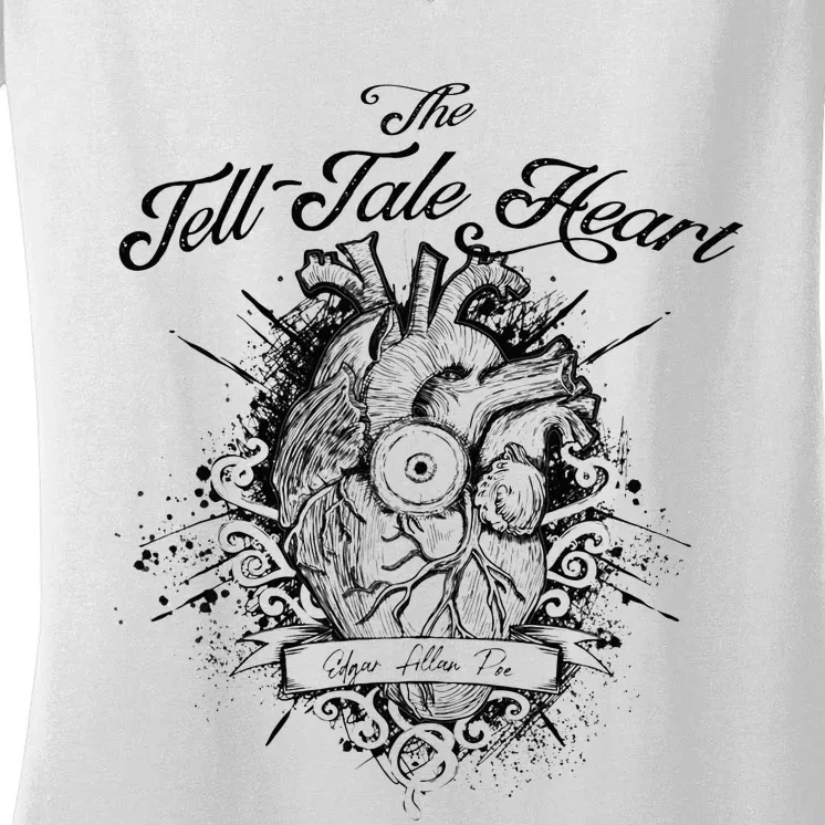 The Tell Tale Heart Edgar Allan Poe gothic Literature Women's V-Neck T-Shirt