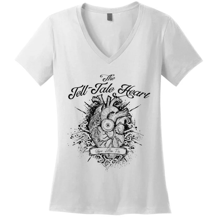 The Tell Tale Heart Edgar Allan Poe gothic Literature Women's V-Neck T-Shirt